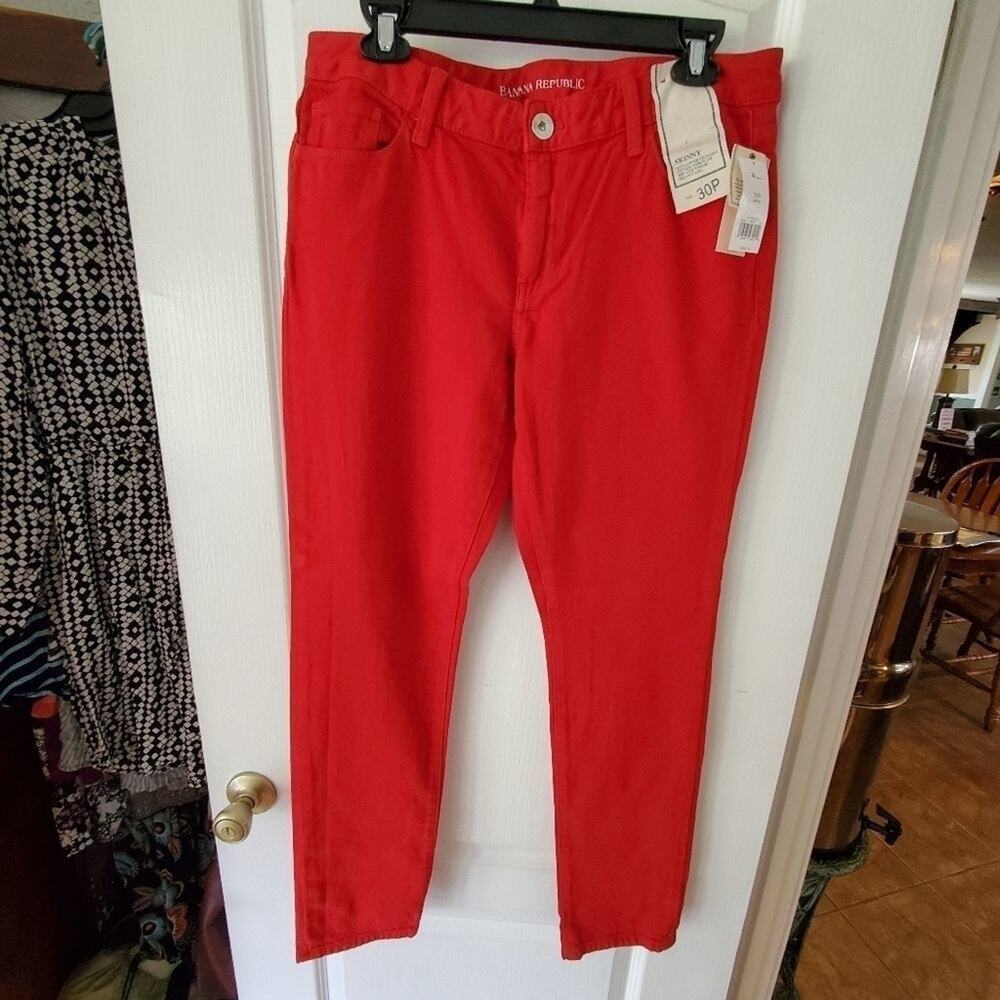 NEW BANANA republic size 30p petite‎ red skinny jeans